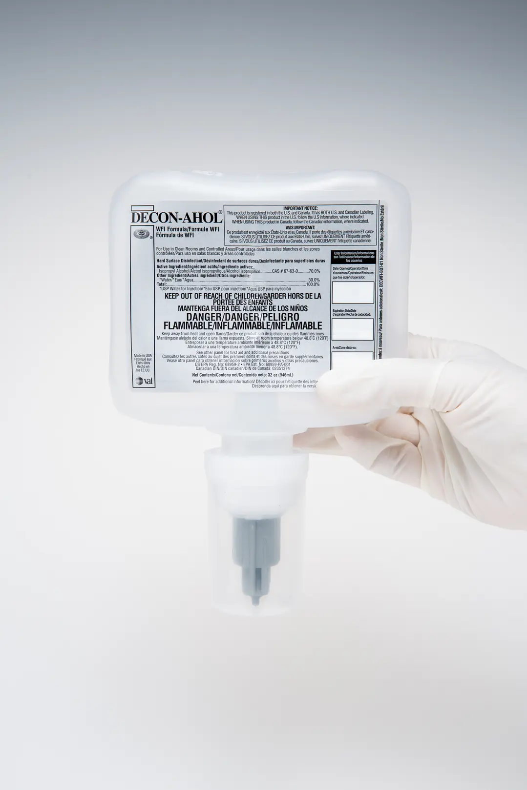 DECON-AHOL WFI - Hands Free Dispenser - Non-Sterile