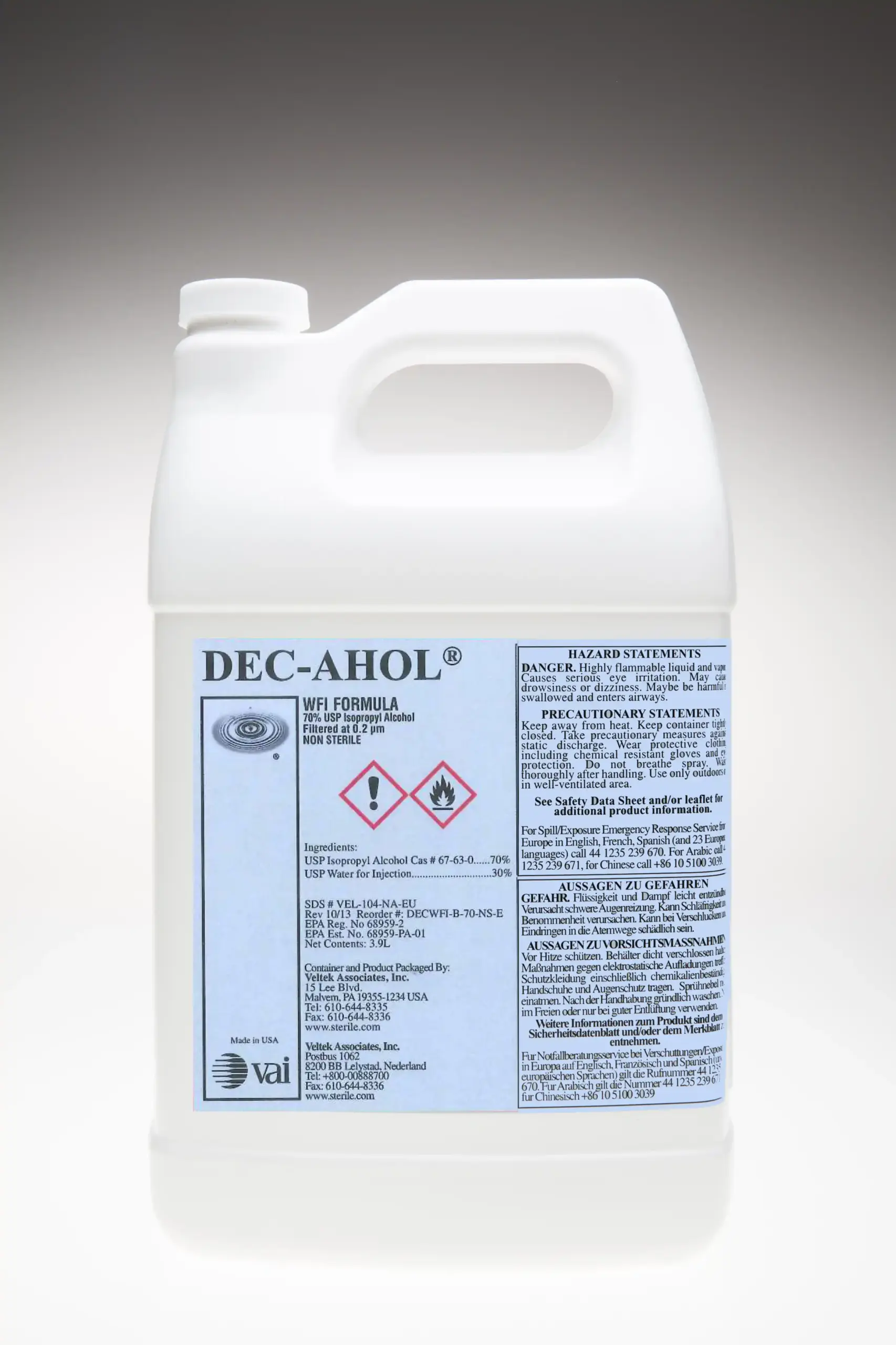 DEC-AHOL WFI Formula - Ready to Use - Non-Sterile