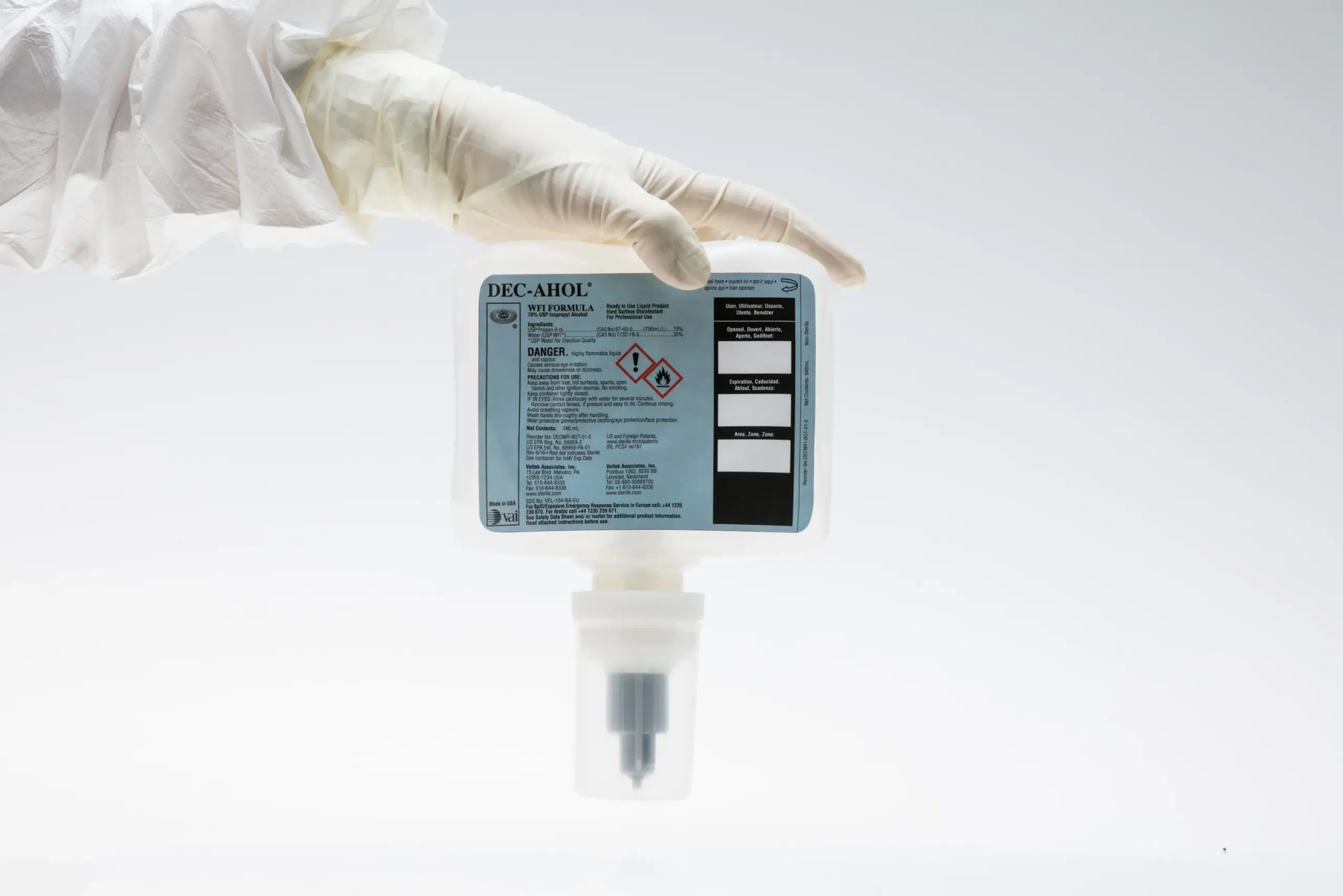 DEC-AHOL WFI Formula - Hands Free Dispenser - Non-Sterile