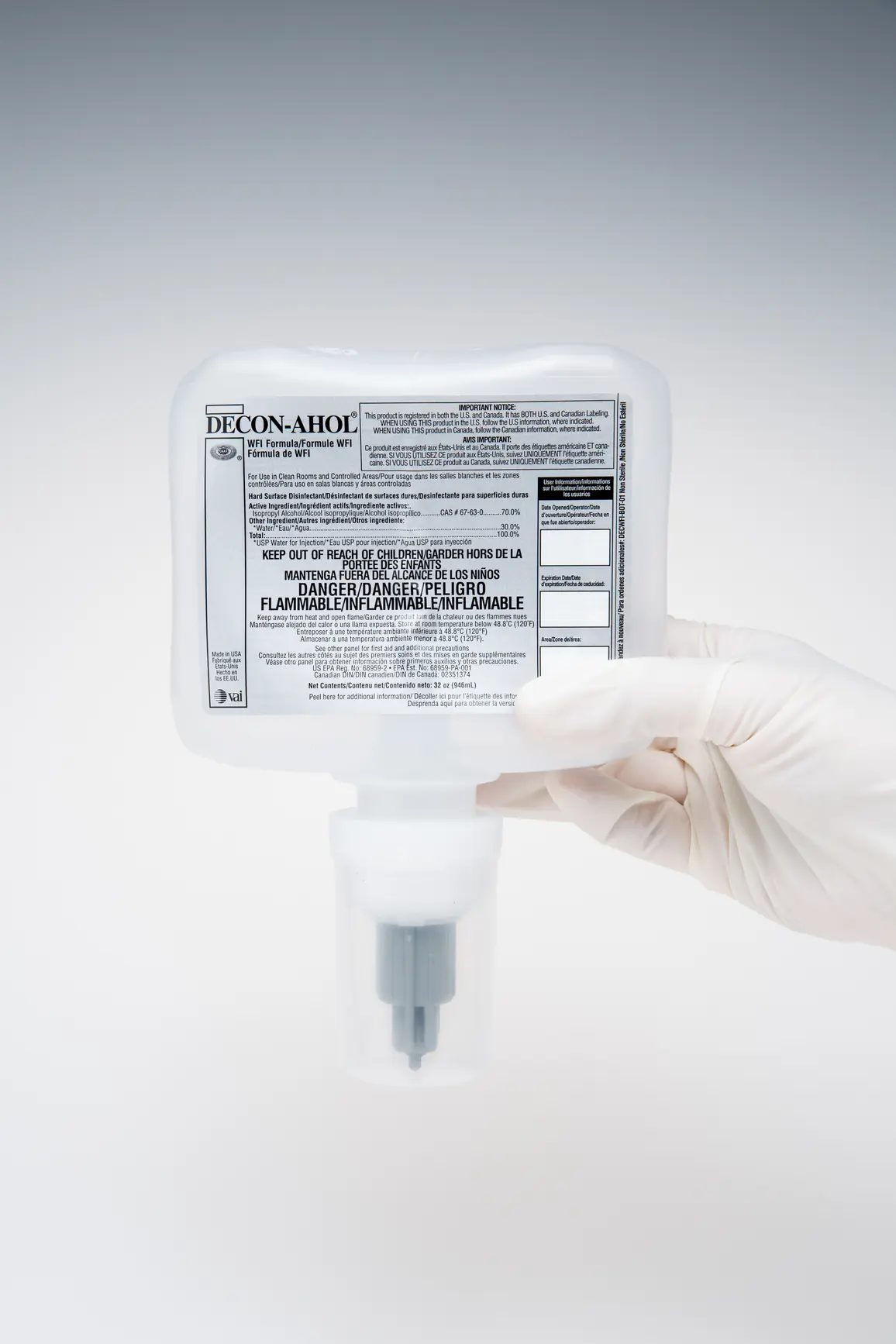 DECON-AHOL WFI - Hands Free Dispenser - Non-Sterile
